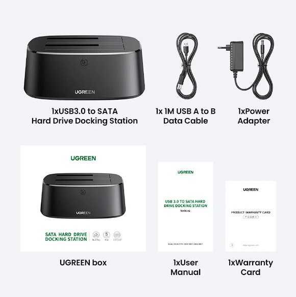 Док-станція UGREEN CM198 USB 3.0  SATA Dual-Bay Hard Drive Duplicator