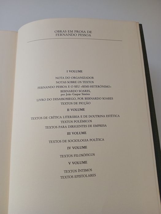 Livro de Fernando Pessoa - Obras em Prosa