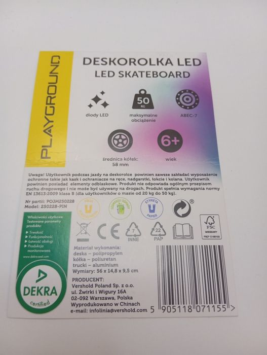 Deskorolka LED marki PLAYGROUND