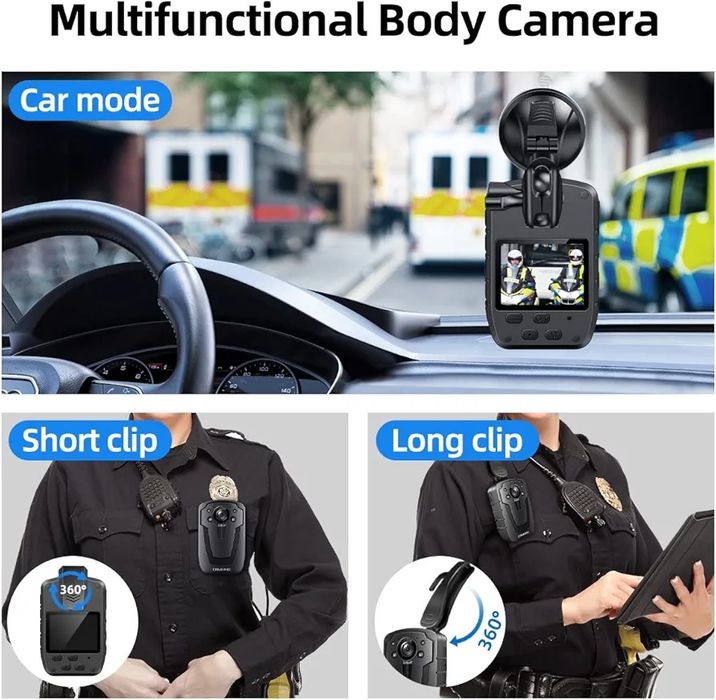 CAMMHD C8 Body Camera 2K/1296P, 11–12 Hours Video Recording, c64752396362497121
