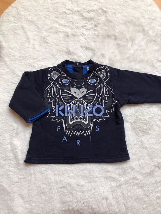 Granatowa, z tygrysem bluza chłopięca niemowlęca Kenzo