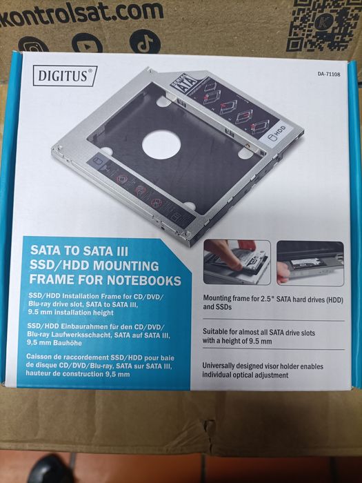 Adaptador de drive de DVD para disco SSD portátil.