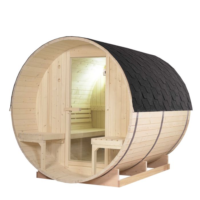 Sauna Fińska BECZKA 4os z przedsionkiem piec 8KW Harvia