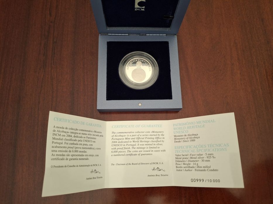 Moeda Prata Proof Mosteiro de Alcobaça