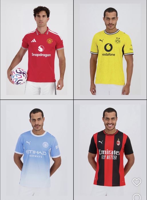 Camisolas de futebol primeira linha