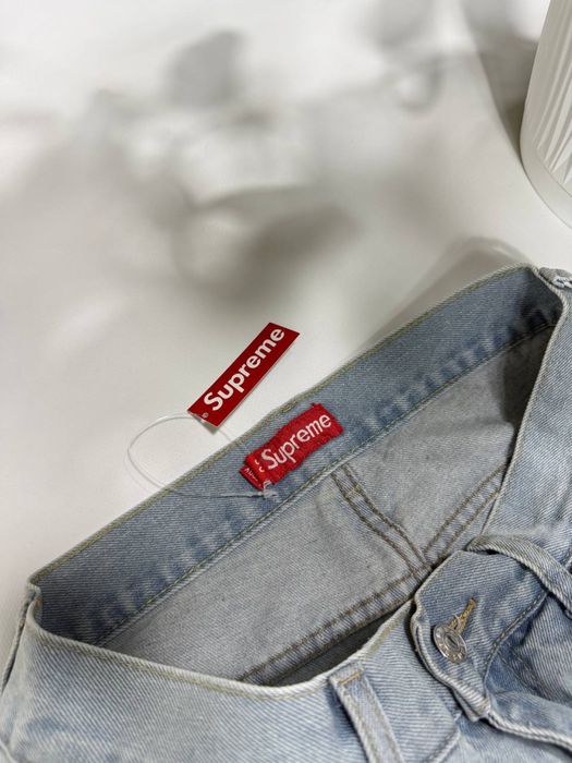Джинси Supreme широкі Чоловічі джинси Супрім світло-сині Джинси весна