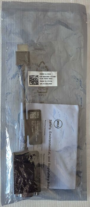 Adaptador Dell HDMI to VGA ainda selado