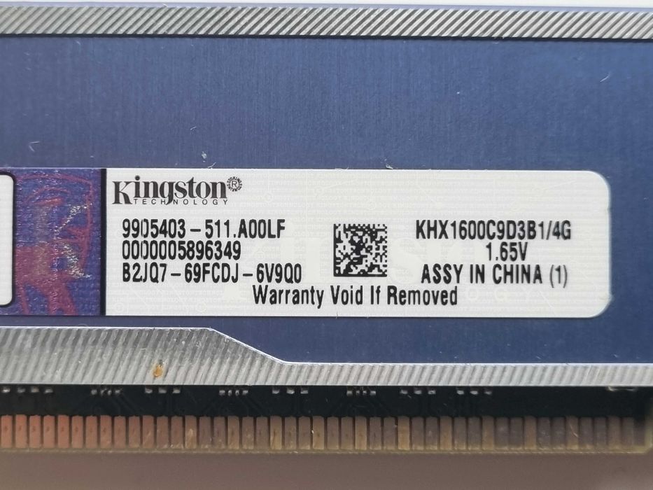 Memória Ram SDRAM Kingston HyperX DDR3 2 x 4GB = 8GB