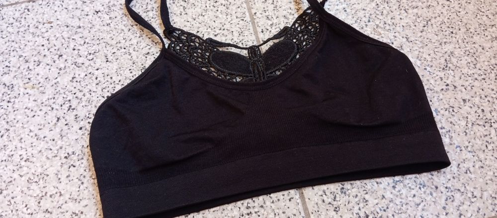 Soutien preto S/M com borboleta