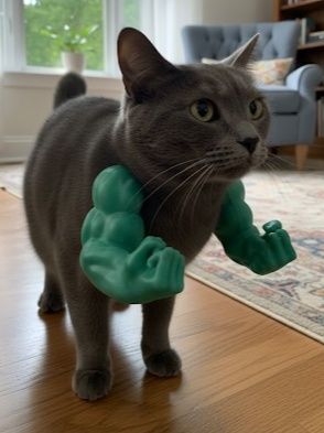 Braços de Hulk para Gato