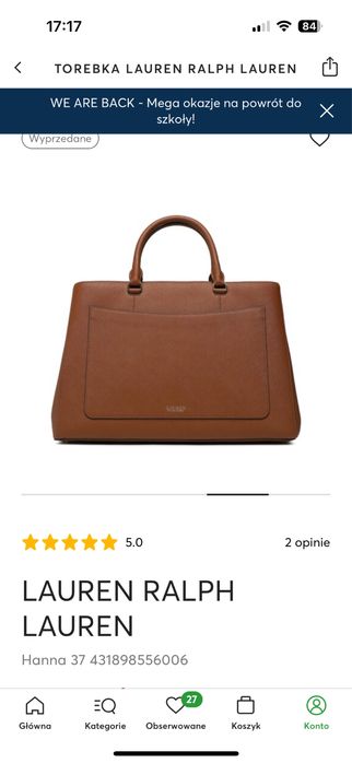 Lauren Ralph Laureh torebka Hanna 37 skóra