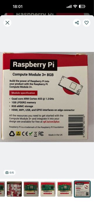 Raspberry Pi  Compute Module CM3+  8Gb мінікомпютер ( Arduino / Ardupilot/Pixhawk/Cube)