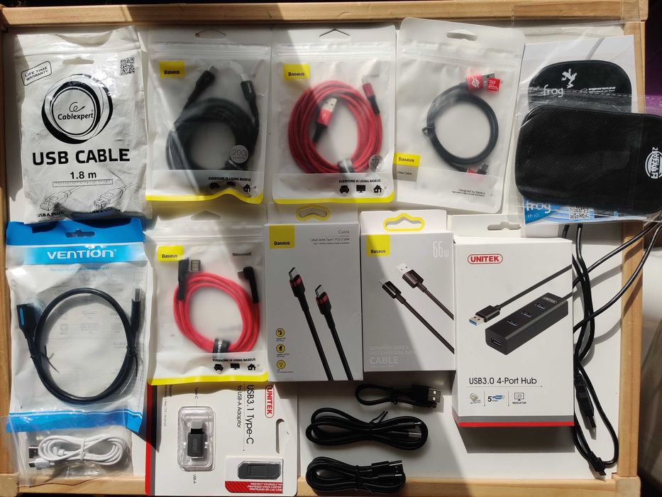 Kabel Przewód USB Typ-C USB-A MicroUSB BASEUS Rozgałęziacz Przedłużacz