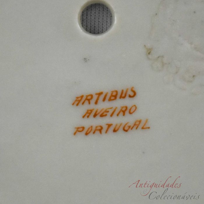 Mostrador de relógio em porcelana Artibus pintado à mão