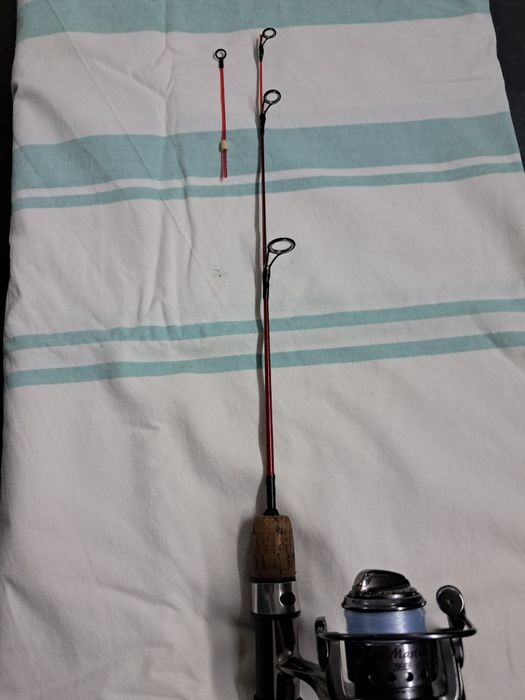 Wędka podlodowa + kołowrotek mikado.