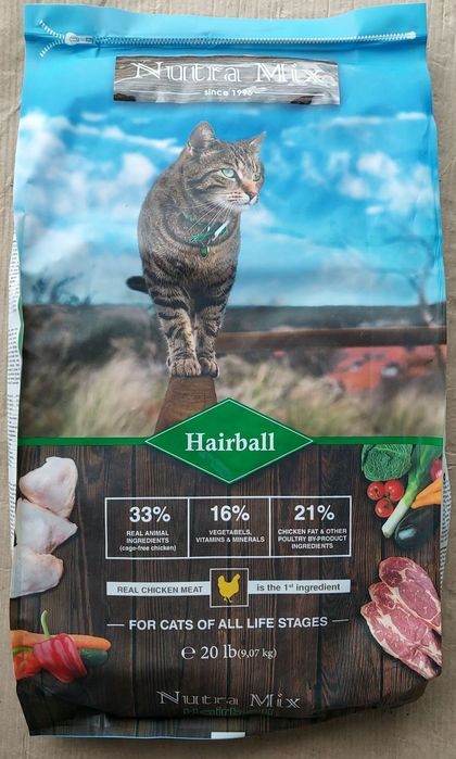 Корм Нутра Микс Hairball,,Optimal премиум класса. 9 кг