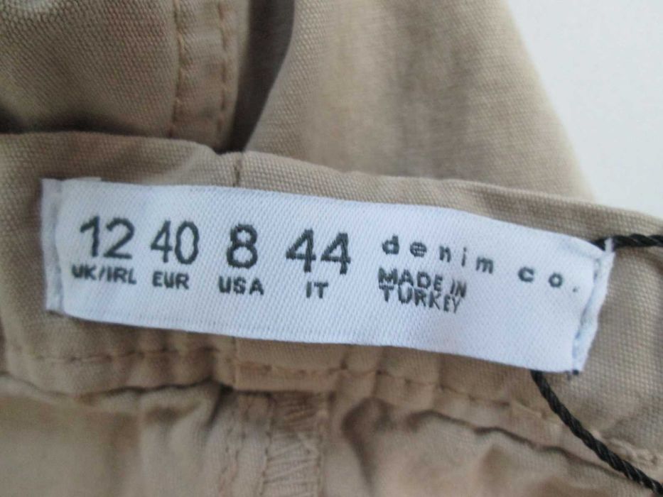 Primark beżowe szerokie spodnie spadochronowe cargo 12 L XL nowe