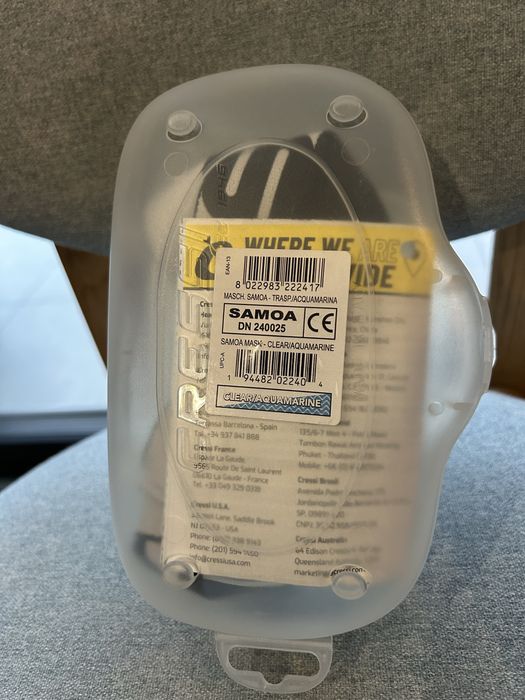 Maska do nurkowania snorkelingu Cressi Samoa clear/aquamarine DN240025