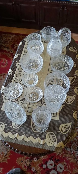 kryształy PRL oryginalne zestaw 3 idealny stan