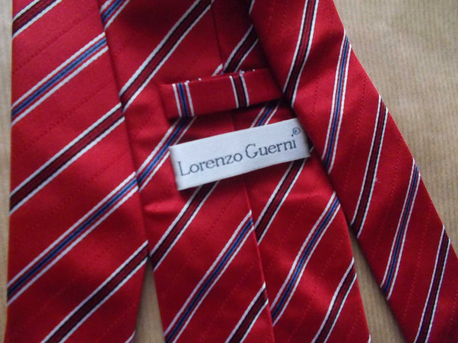 LORENTZO GUERNI, Designerski, Nowy Krawat Jedwab, Szwajcaria