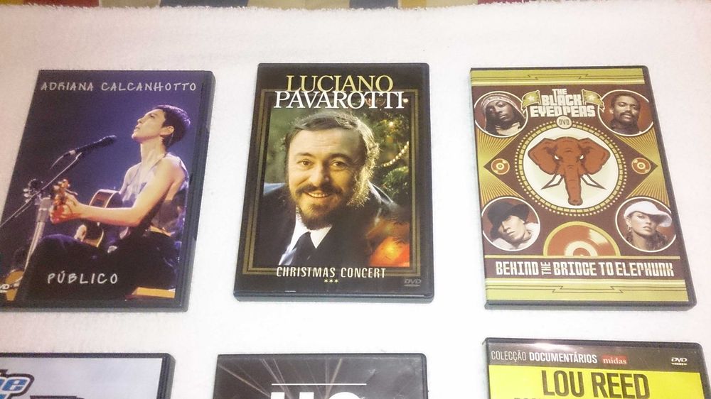 6 dvds de música (calcanhotto, pavarotti, u2, lou reed…)