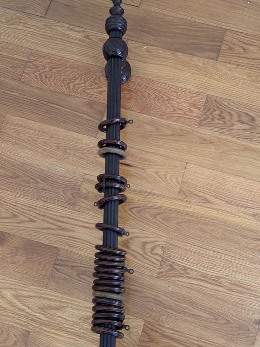 Varão p/cortinados + argolas em madeira | 2.15m