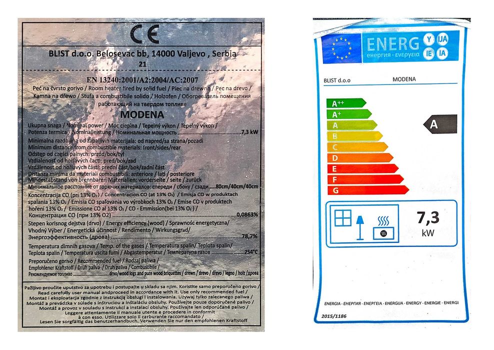 Piec Koza Kominek - Ogrzewacz Pomieszczeń Blist MODENA 12 KW
