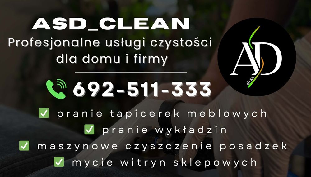Pranie tapicerki, wykładzin, mycie witryn, czyszczenie posadzek