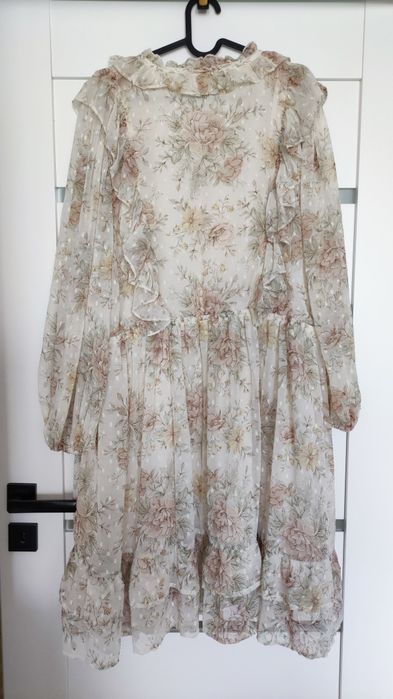 Newbie sukienka kwiaty falbany XL/42