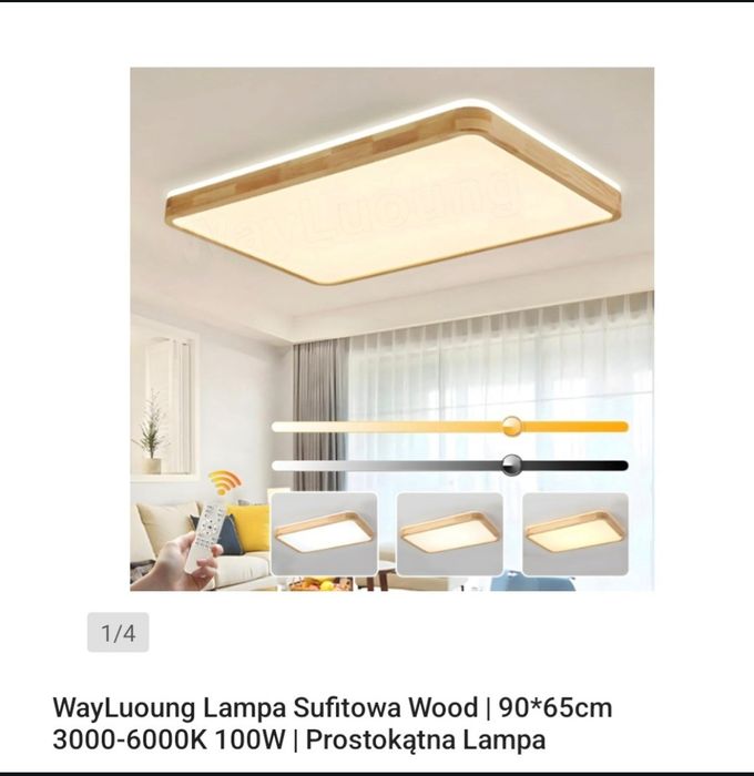 Lampa ledowa sufitowa Woody 90x65cm  100W
