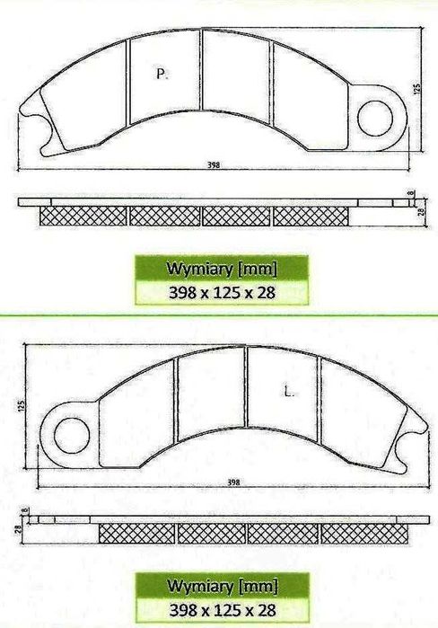 Wozidło  Terex TA klocki hamulcowe