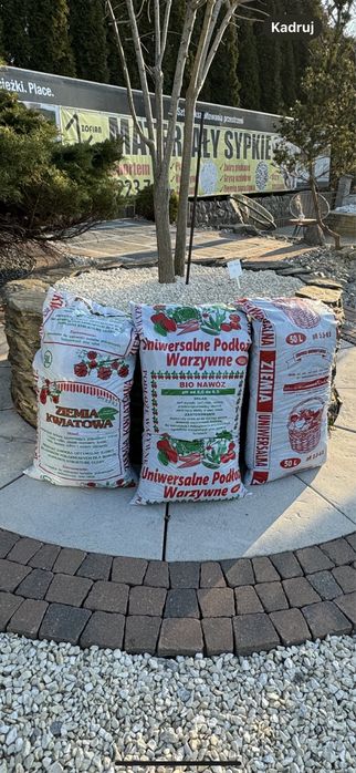 Ziemia workowana 50l BIO Warzywa Kwiaty Rosliny Podkład z obornikiem