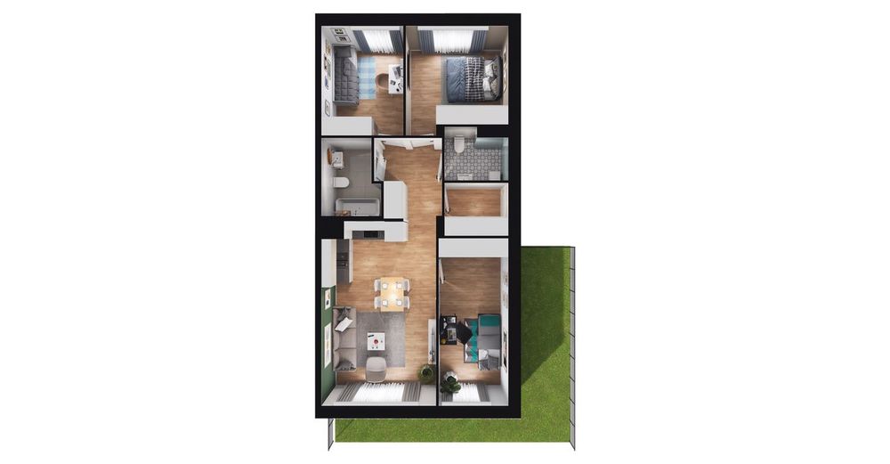 4-pokojowe mieszkanie 69 m² Bezpośrednio - Widok 2