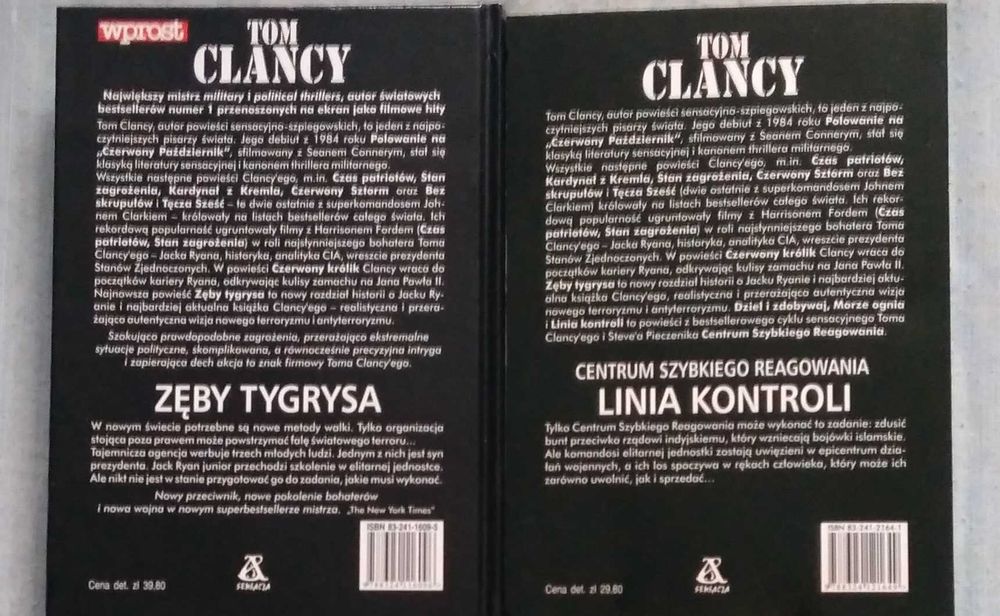KOMPLET DWÓCH KSIĄŻEK / Tom Clancy / Okazja / Niska Cena / JAK NOWE