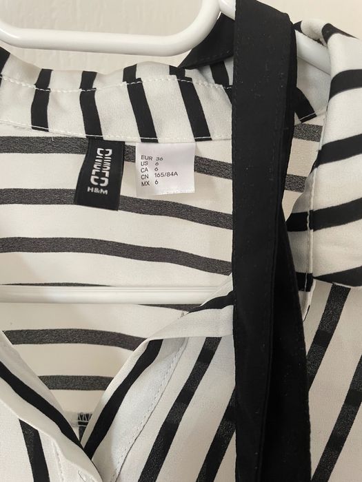 Koszula w paski z wiązaniem pod szyją S