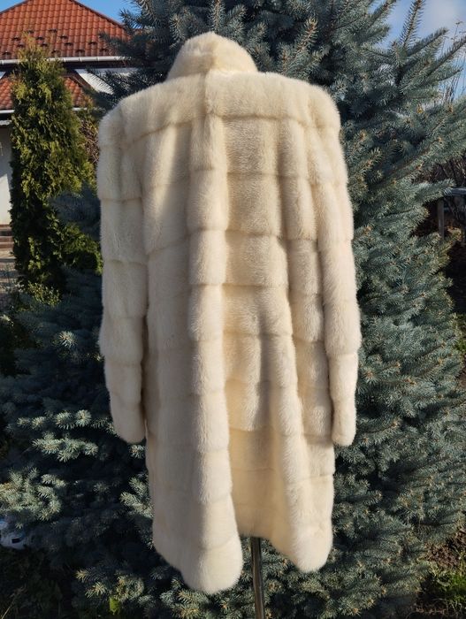 Ог 120! Біла норкова шуба поперечка довга 48-50-52