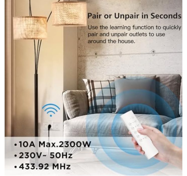 G-homa Gniazdka sterowane pilotem 5 sztuk