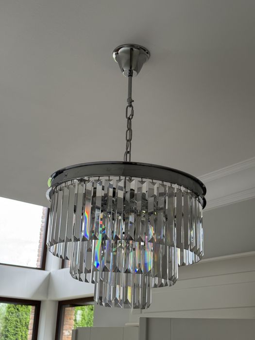 Kryształowy żyrandol 45 cm chrom – 2 sztuki, jak nowe