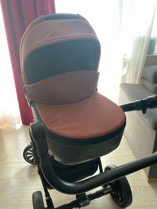 Wózek anex sport 2w1 czarny brązowy gondola spacerówka