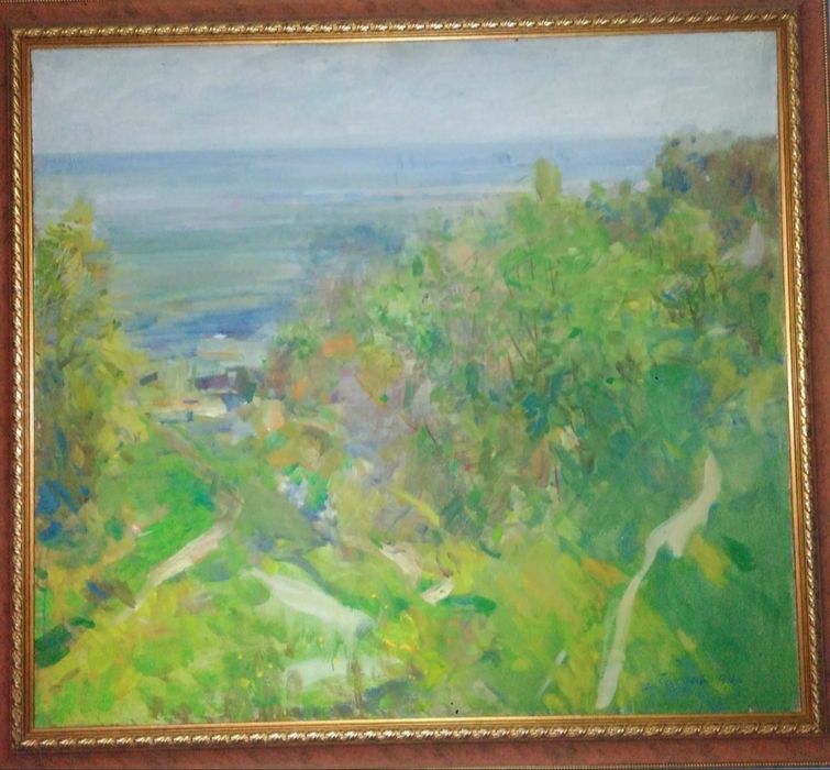 Старинная картина 1976года масло холст цена указана в долларах