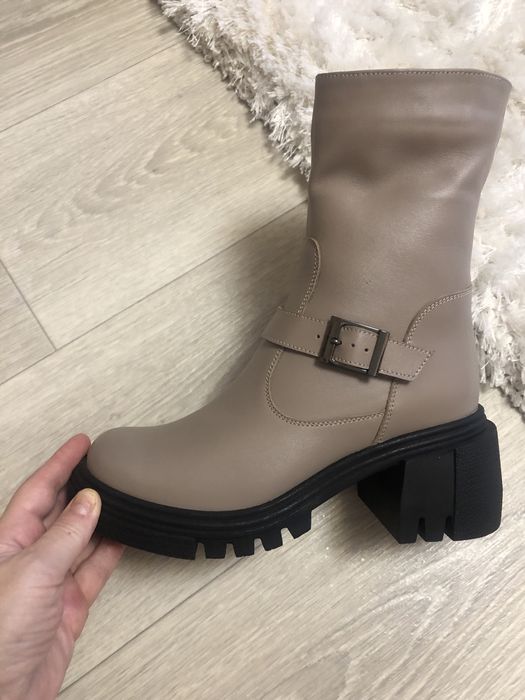 Шкіряні зимові чобітки