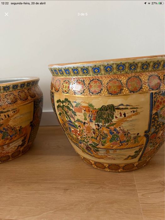 Conjunto  de  3  Vasos aquarios usados como novos