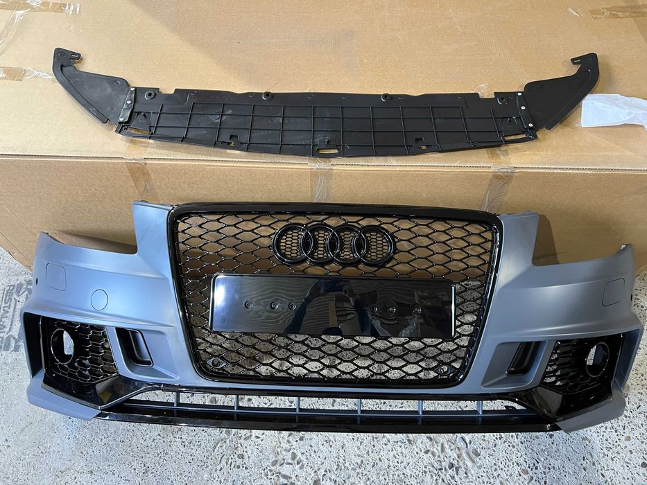 Передний бампер на Audi A4 B8 2007-2011 дорест стиль RS4 B9 ауди а4 б8 решетка бампер губа