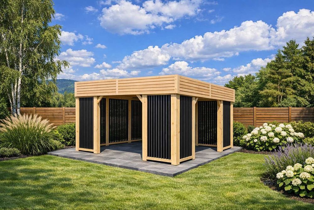 Nowoczesna altana drewniana do ogrodu ogrodowa 4x4 - producent, montaż