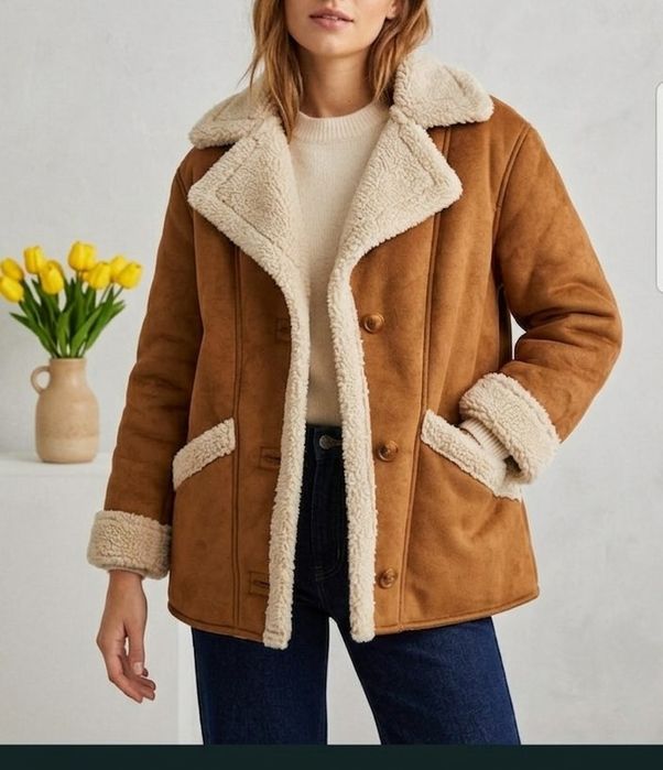 Płaszcz kurtka kożuszek baranek oversize Bershka L. Stan bardzo dobry.