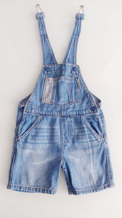 Spodnie Ogrodniczki ZARA r 92 18-24 m-ce Jak NOWE Miękki Jeans Krótkie