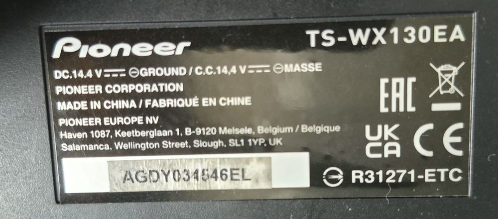 Pioneer TS-WX130EA 8" 160W  Subwofer ativo.