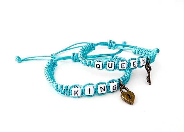 Pulseiras queen and king - Cor azul