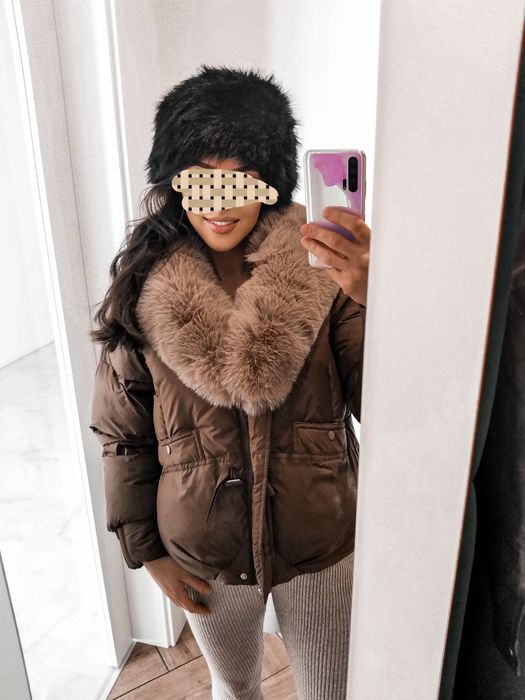 Czapka zimowa futrzana czarna