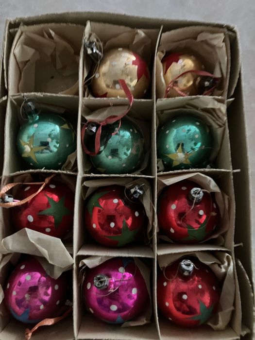 PRL bombki choinkowe szklane